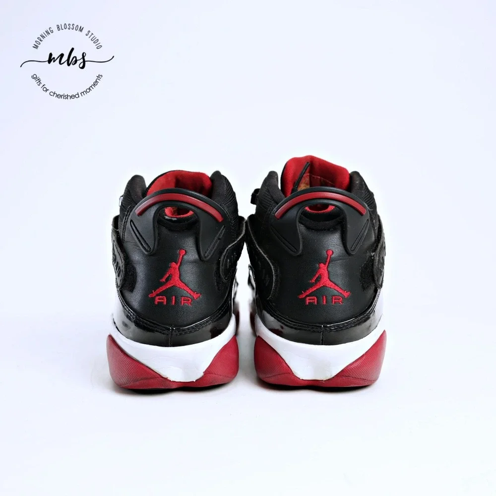 Nike Air Jordan 6 Rings Bred Hybrid Basketball Sneakers Black Red White Men 9